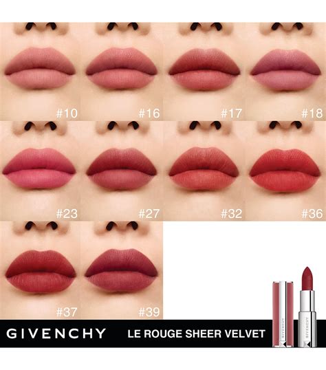 barra de labios givenchy|le rouge sheer velvet lipstick de givenchy (labial mate .